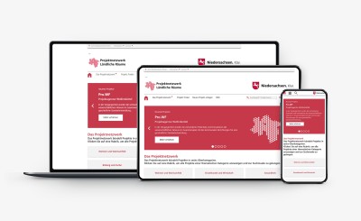 Beispiel responsives Webdesign für Projektnetzwerk Niedersachsen