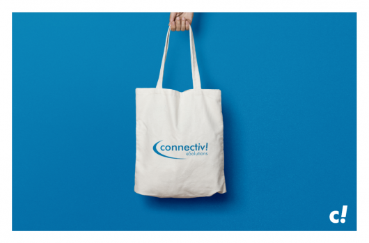 Einkaufstausche mit connectiv!-Logo