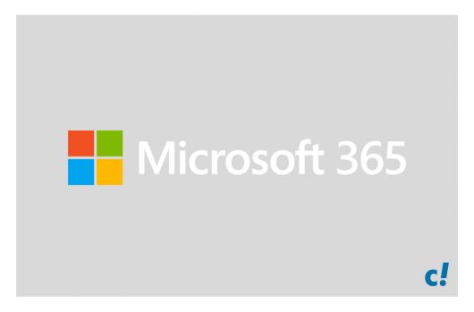 Microsoft 365 Logo auf grauem Hintergrund