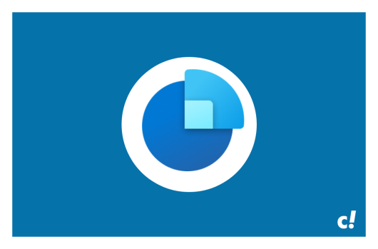 Microsoft Dynamics 365 Sales Logo auf blauem Hintergrund