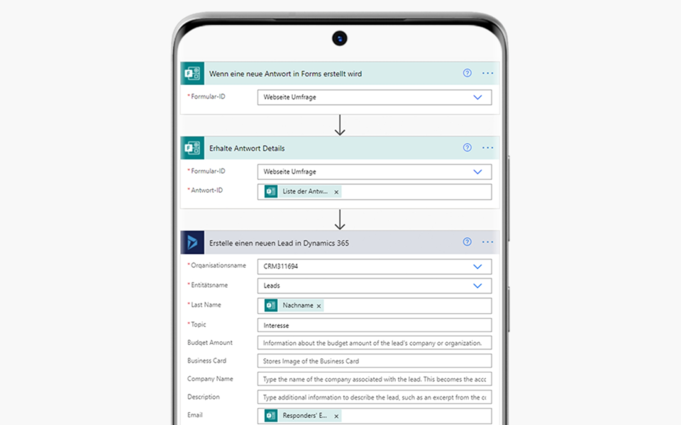Die Flows in Power Automate für Smartphone