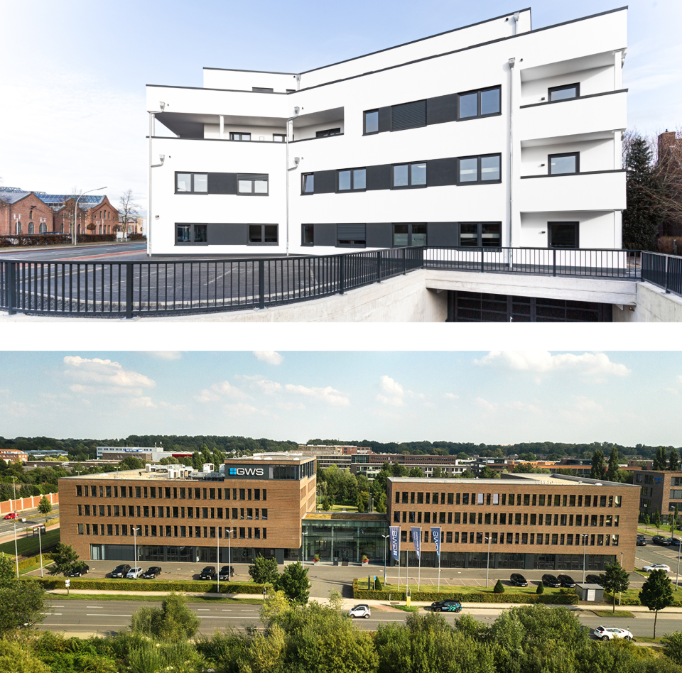 Außenansicht auf die Firmengebäude in Lingen und Münster