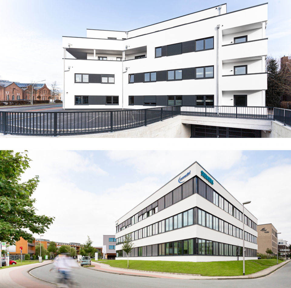 Außenansicht auf die Firmengebäude in Lingen und Münster
