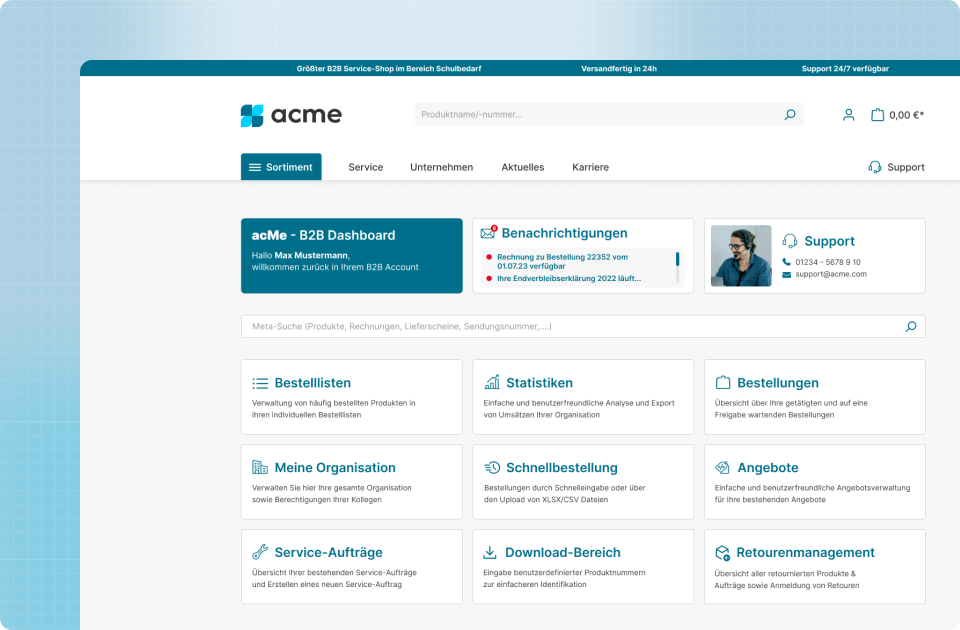 Die Lösung: Moderne B2B-Kundenportale