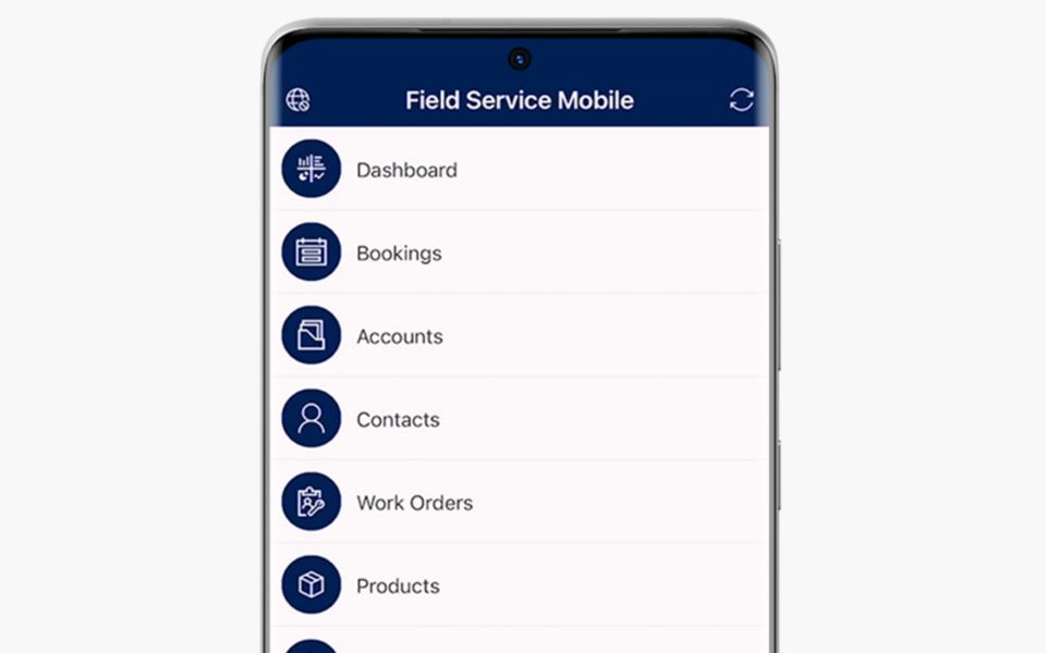 Dynamics 365 Field Service: Ansicht am Smartphone
