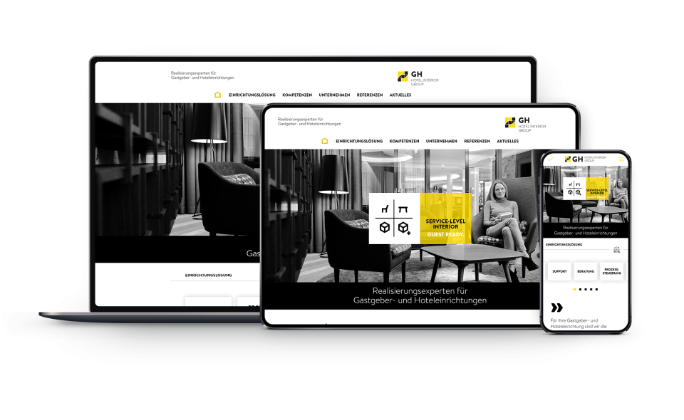 Responsives Webdesign GH Möbel - Mockup transparent