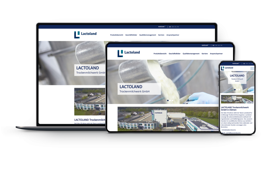 Responsives Webdesign Lactoland - Mockup transparent