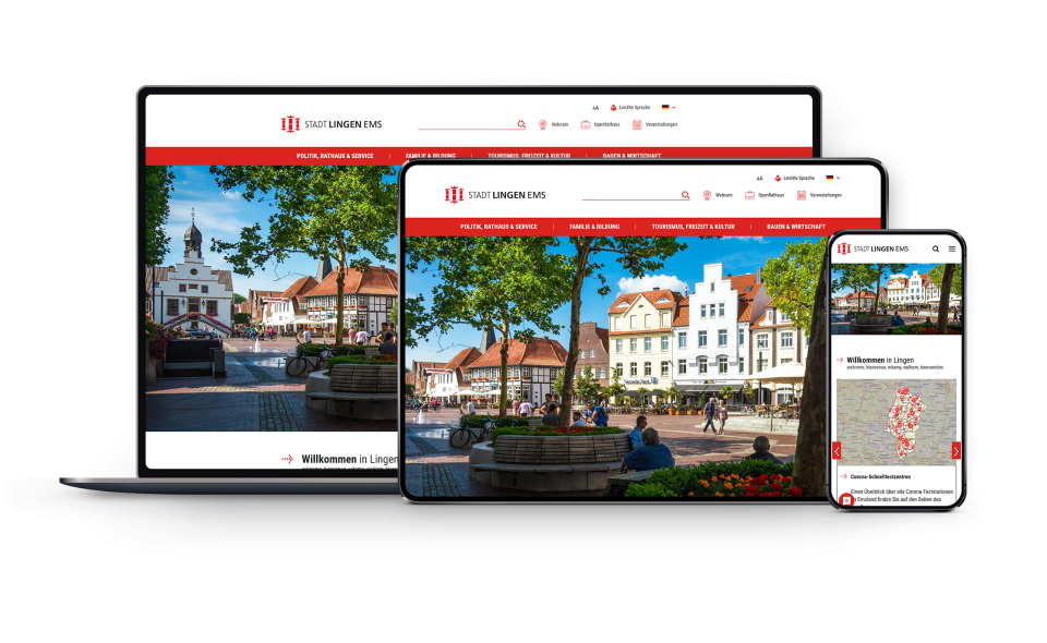 Responsives Webdesign Stadt Lingen Ems - Mockup transparent