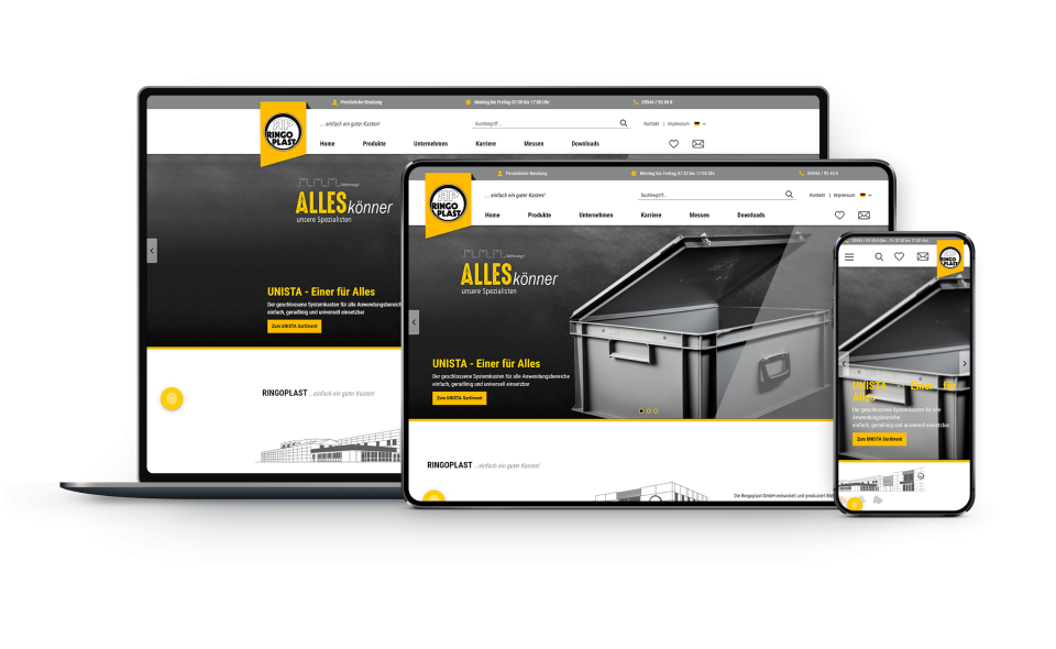 Responsives Webdesign Ringoplast - Mockup transparent